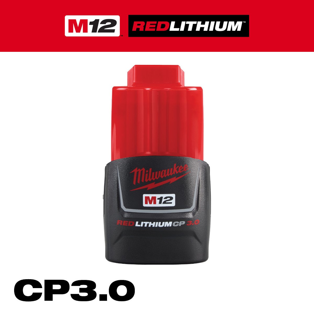 Milwaukee 48-11-2430 M12™ REDLITHIUM™ 3.0Ah Compact Battery Pack - feature callout