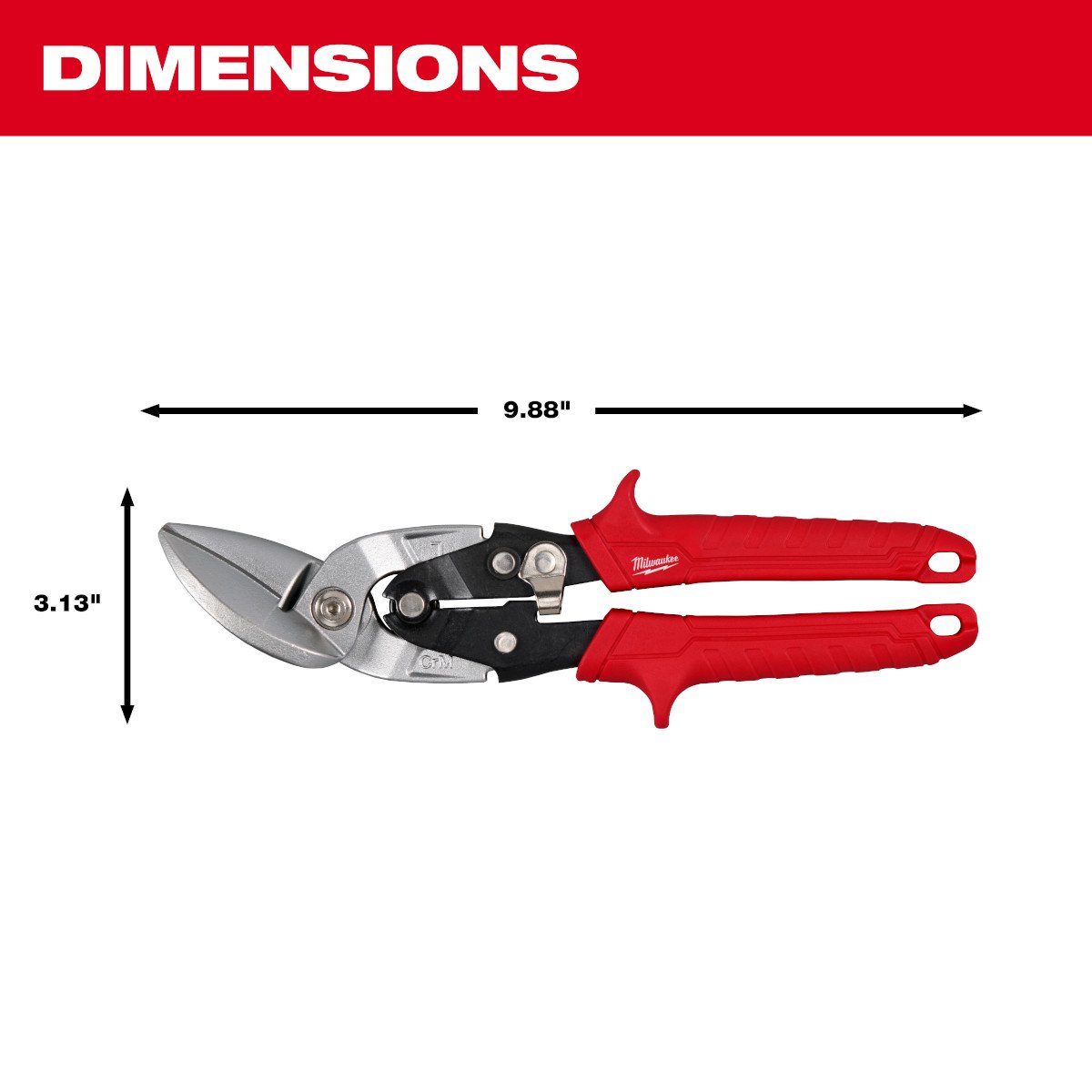 Milwaukee 48-22-4542 Left Cutting Offset Aviation Snips - feature callout