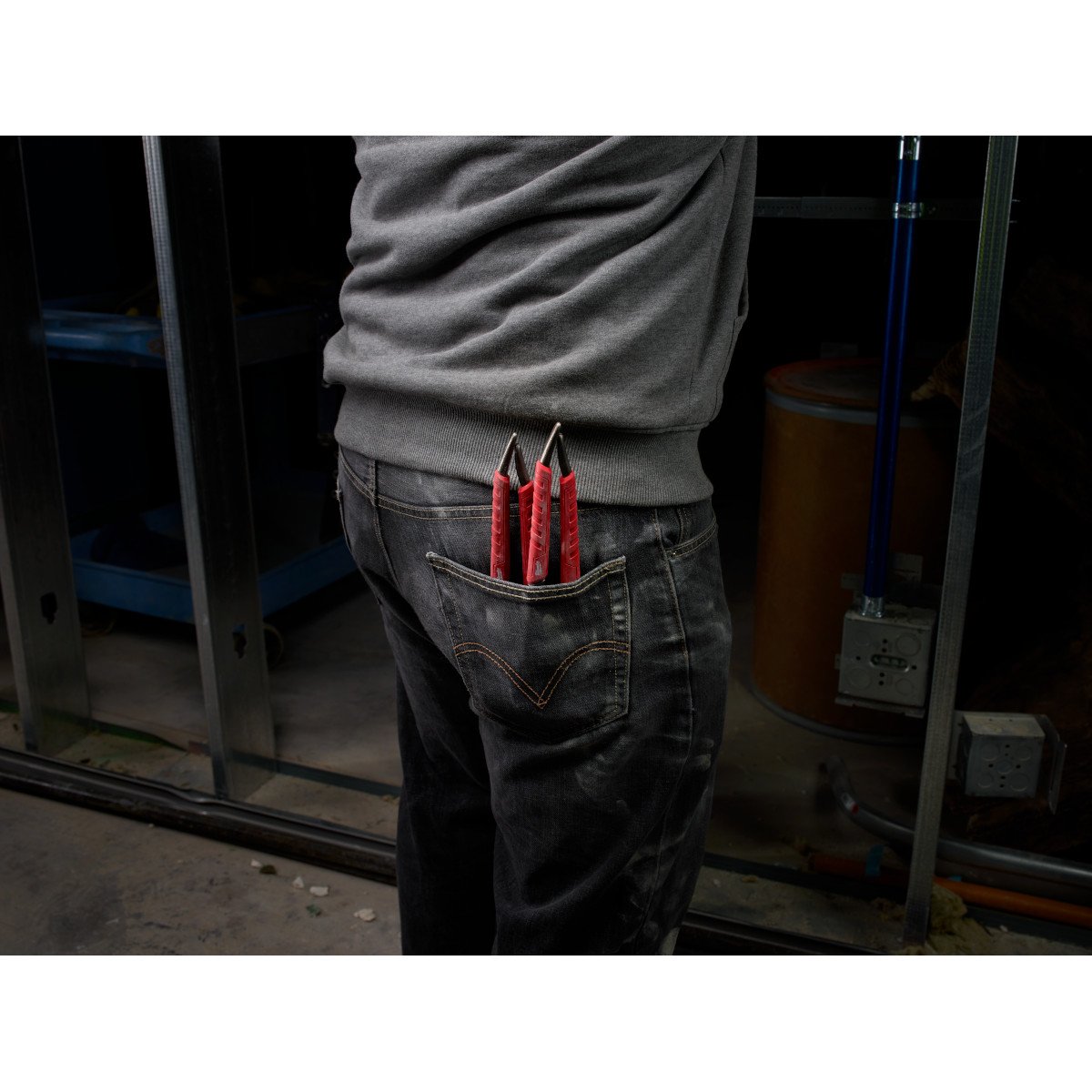 Milwaukee 48-22-6312 12 in. Straight-Jaw Pliers - in use