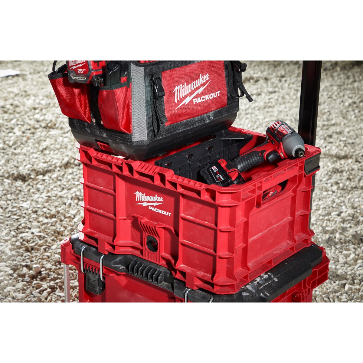 Milwaukee 48-22-8040 Divider for PACKOUT™ Crate - in use