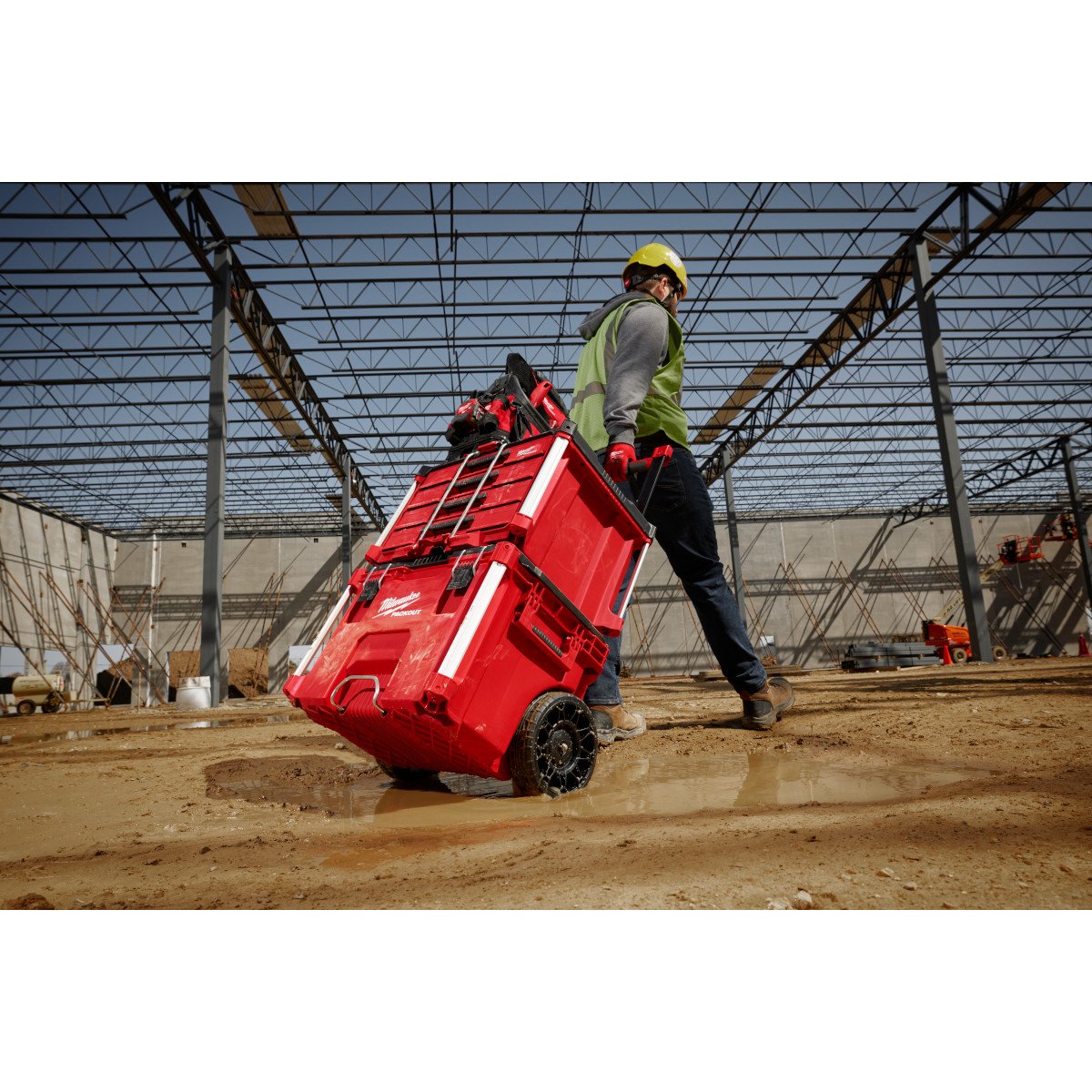 Milwaukee 48-22-8311 PACKOUT™ 10" Structured Tote - in use