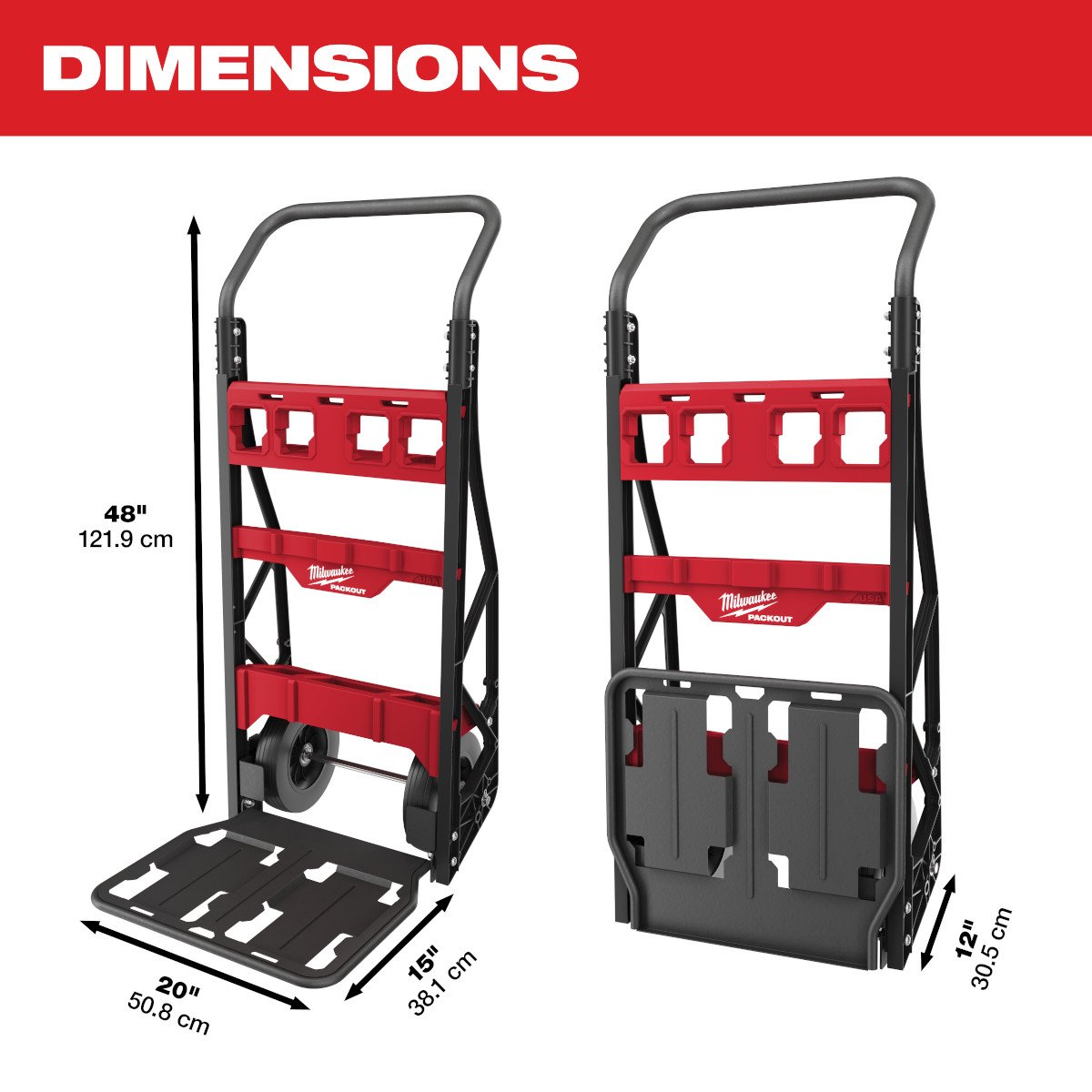 Milwaukee 48-22-8415 PACKOUT™ 2-Wheel Cart - feature callout