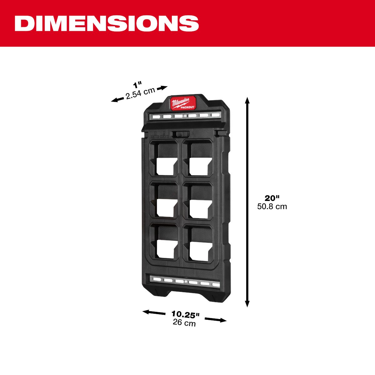 Milwaukee 48-22-8496 PACKOUT™ Compact Wall Plate - feature callout