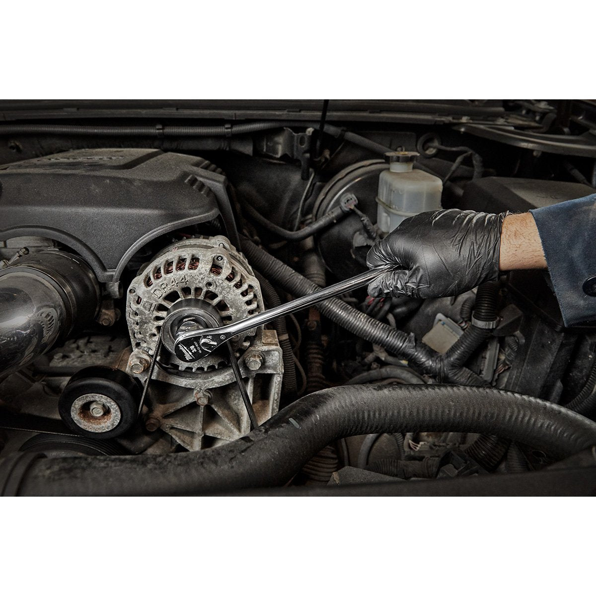 Milwaukee 48-22-9037 3/8" Drive 12" Ratchet - in use