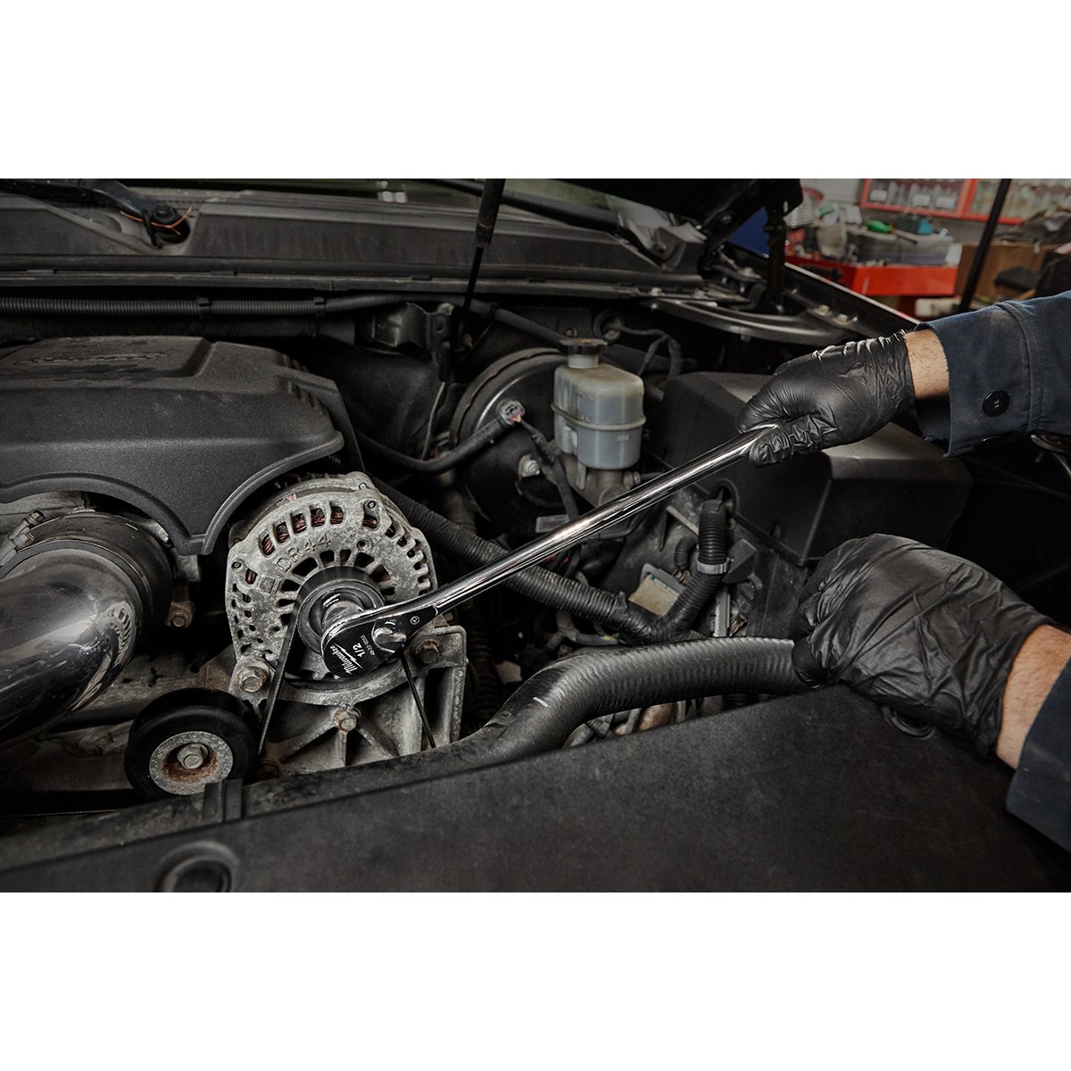 Milwaukee 48-22-9050 1/2" Drive 18" Ratchet - in use