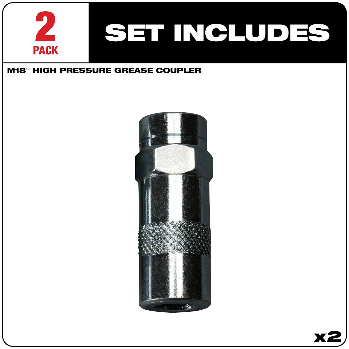 Milwaukee 49-16-2649 High Pressure Grease Coupler 2-Pack - feature callout