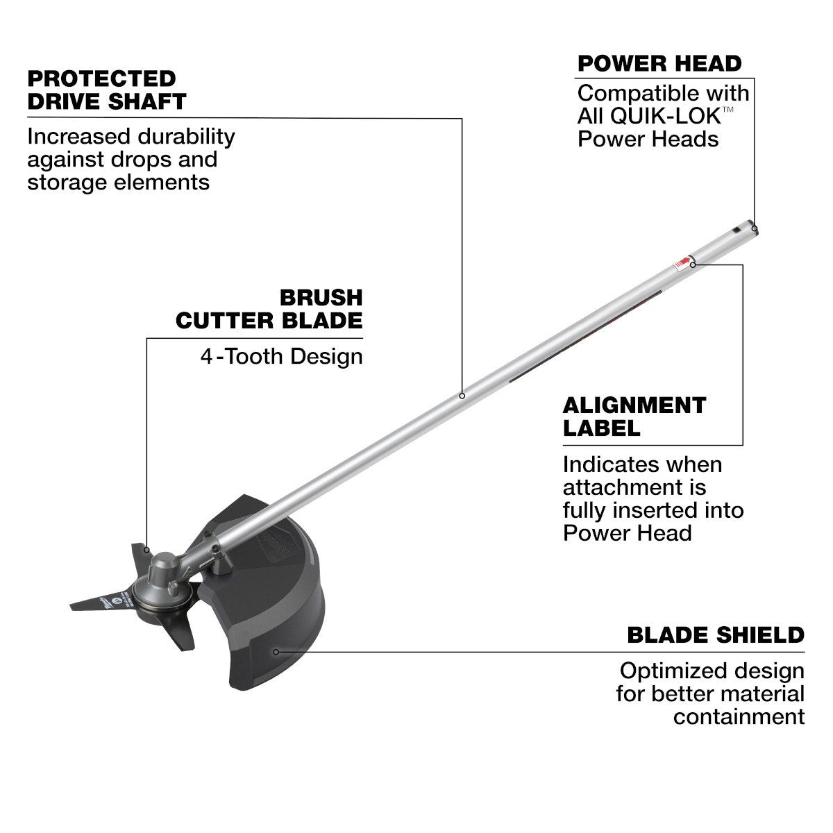 Milwaukee 49-16-2738 M18 FUEL™ QUIK-LOK™ Brush Cutter Attachment - feature callout