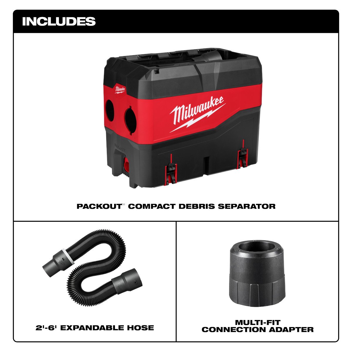 Milwaukee 49-90-2200 PACKOUT™ Compact Debris Separator - feature callout