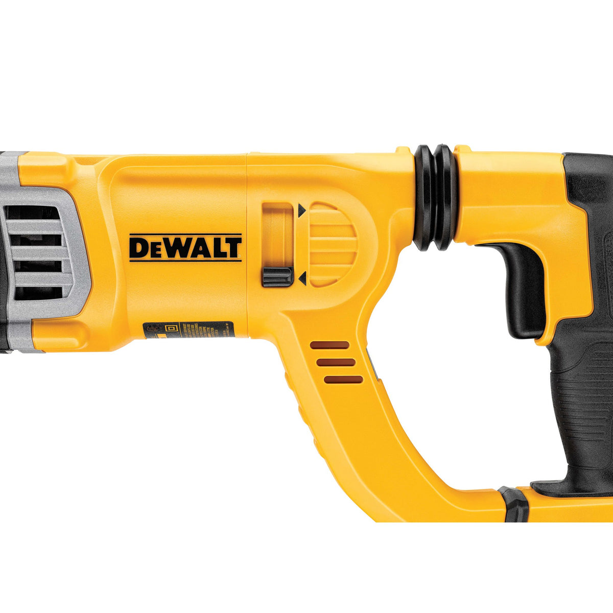 DEWALT D25263K Rotary Hammer Drill Kit with Shocks, D-Handle, SDS, 1-1/8-Inch - detail close-up