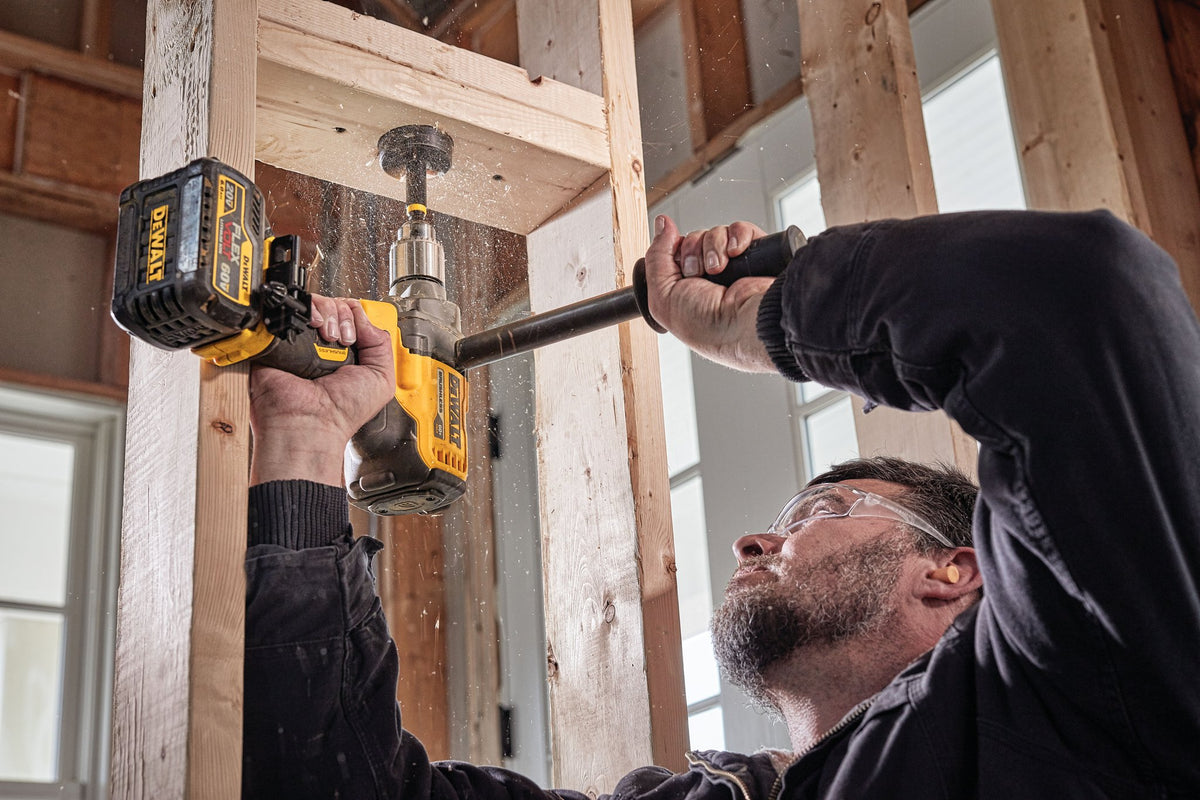 DEWALT DCD130T1 60V MAX* MIXER/DRILL WITH E-CLUTCH® SYSTEM Kit - in use