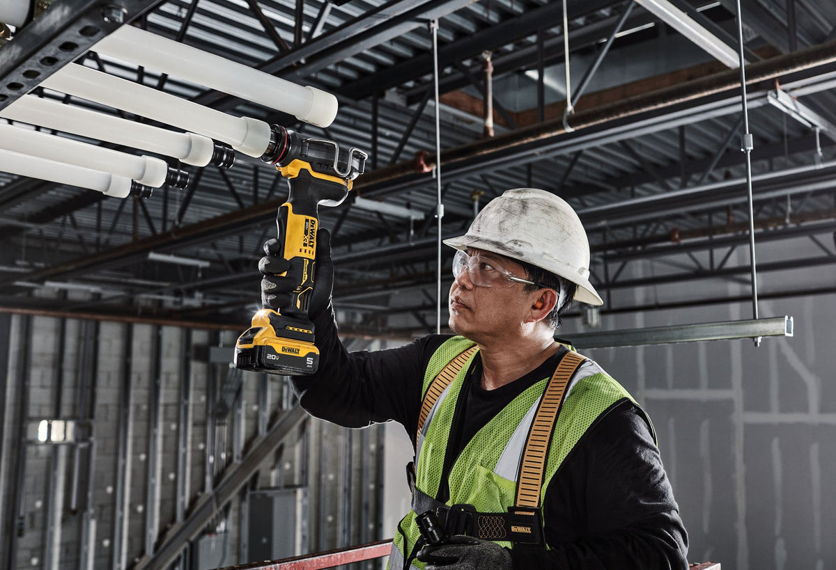 DEWALT DCE410P1 20V MAX* XR 1-1/2" PEX Expander Kit - in use