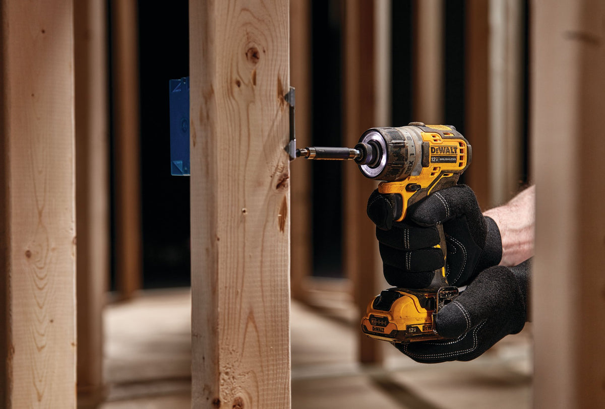 DEWALT DCF601F2 XTREME 12V MAX Brushless 1/4" Cordless Screwdriver Kit - in use