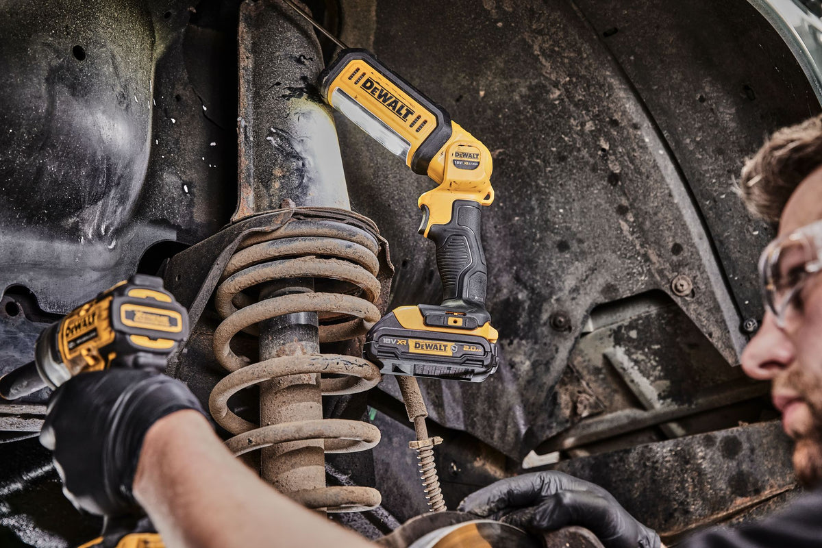 DEWALT DCL050 20V Max Led Work Light, Hand Held, Tool Only - in use