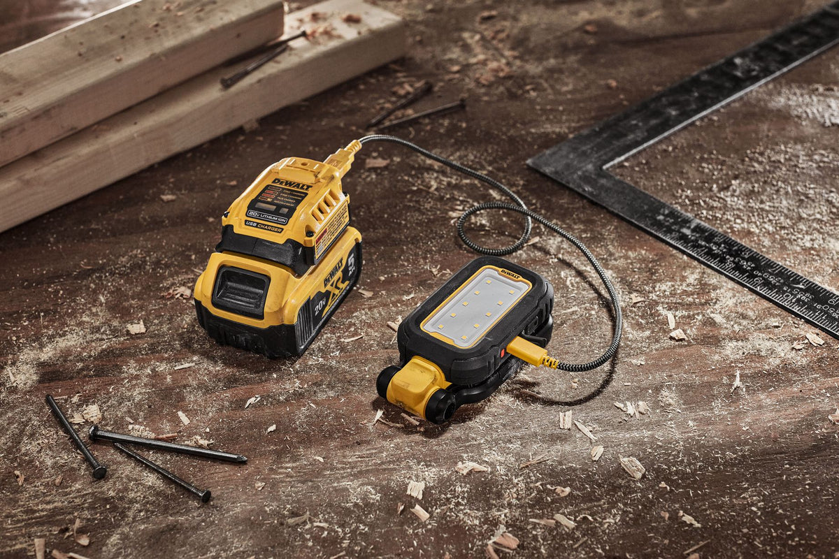 DEWALT DCL182 USB-C Rechargeable LED Task Light - in use