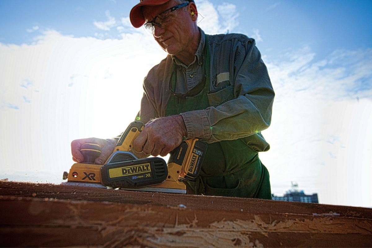 DEWALT DCP580B 20V MAX XR Brushless Planer (Tool Only) - in use