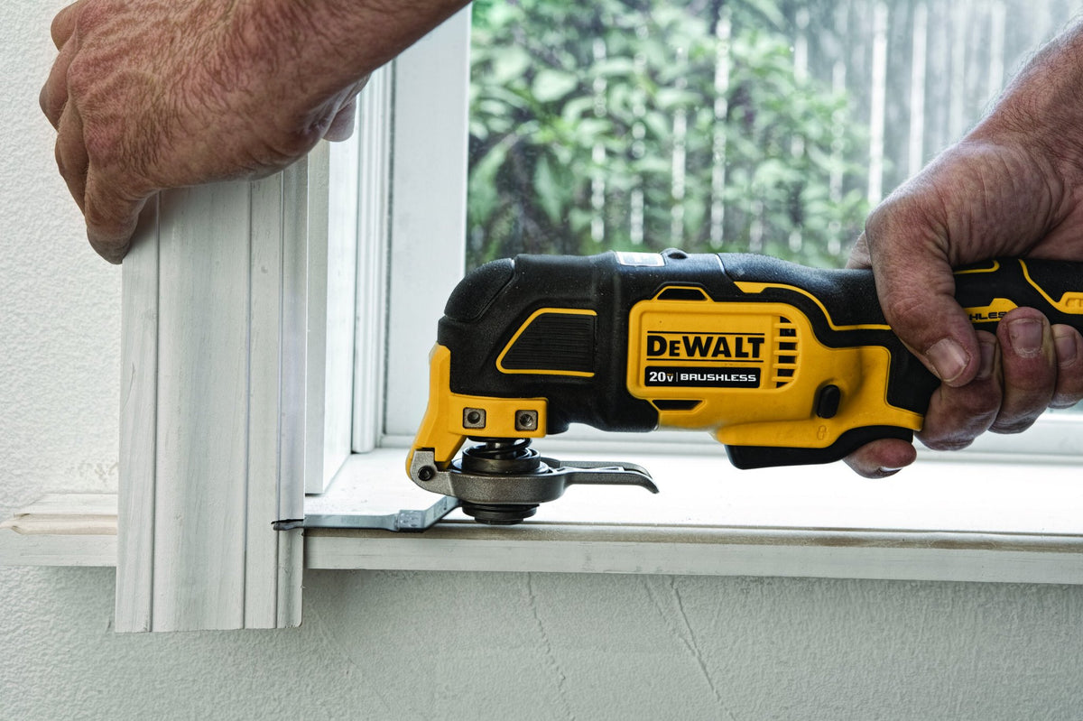 DEWALT DCS356B 20V MAX XR BRUSHLESS CORDLESS 3-SPEED OSCILLATING MULTI-TOOL (TOOL ONLY) - in use