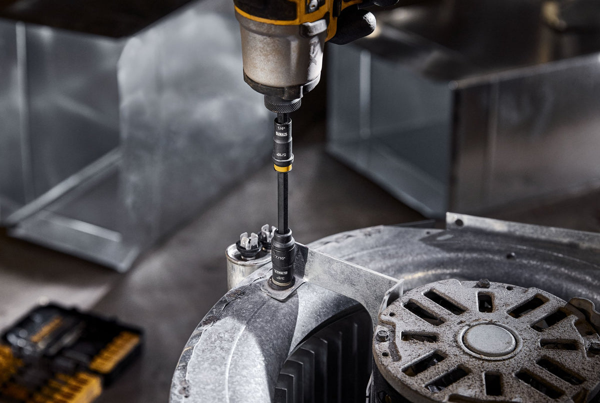 DEWALT DWADENDEXT-2 6” 4-in-1 Double Ended Nut Driver (SAE) - in use