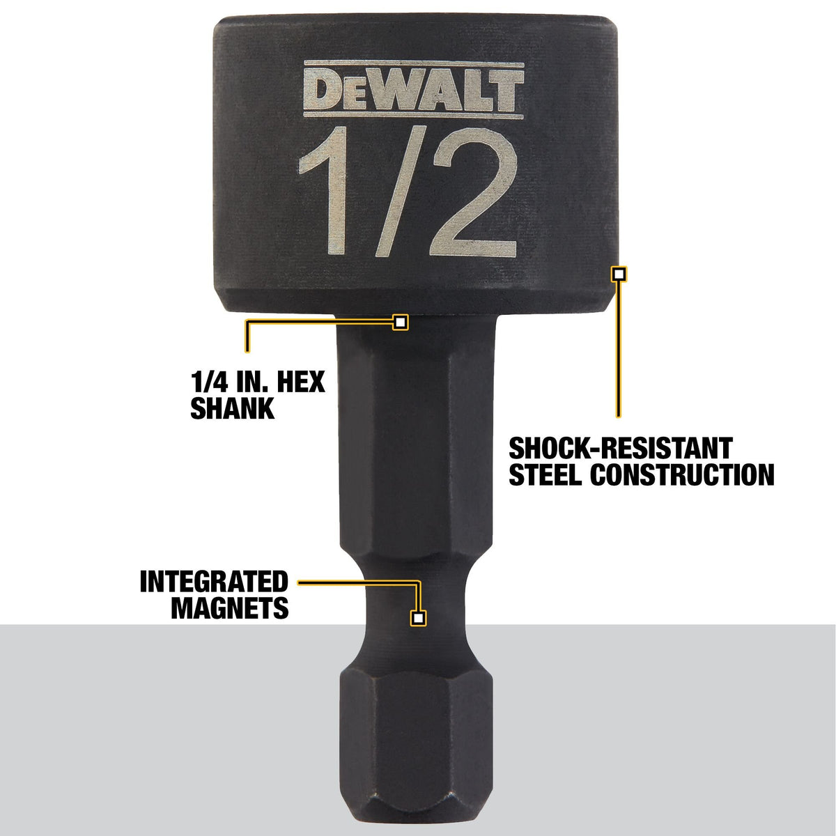 DEWALT DWAIND-5 Nut Driver Set, Compact, 5-Piece (Dwaind5) - feature callout