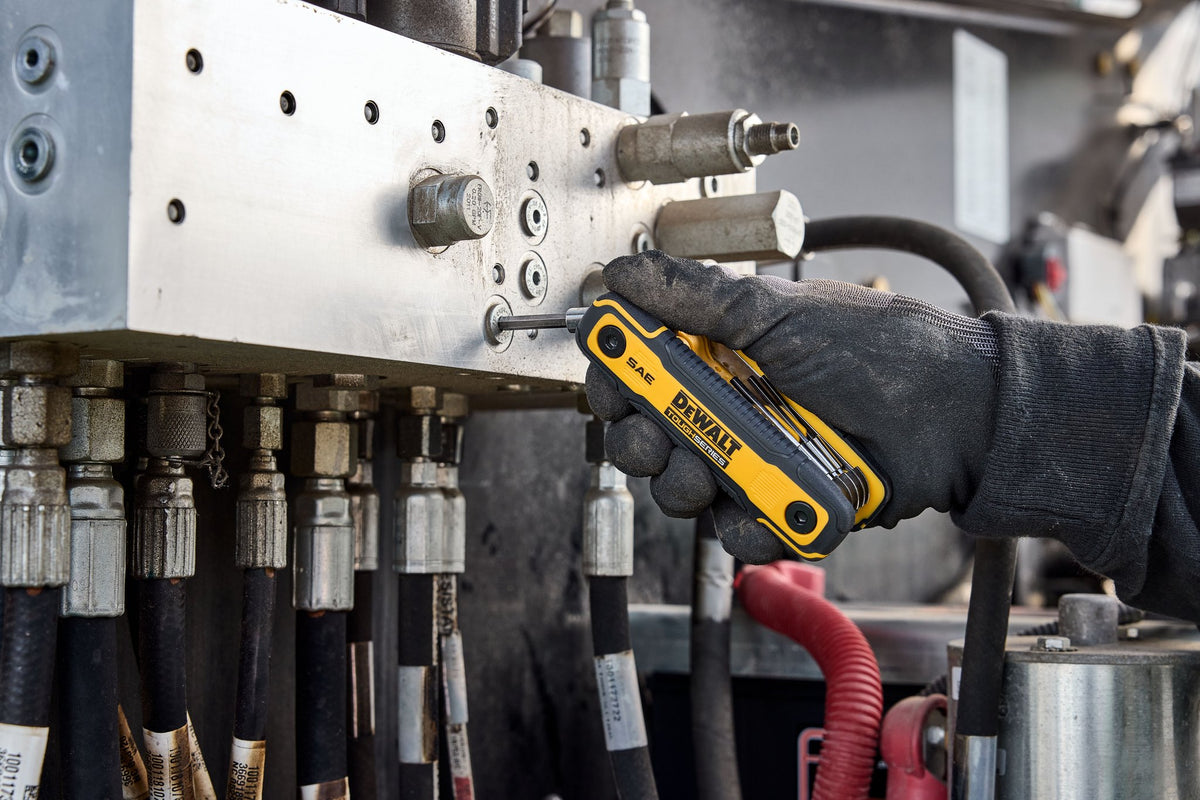 DEWALT DWHT70266 TOUGHSERIES Fractional Folding Hex Key - in use