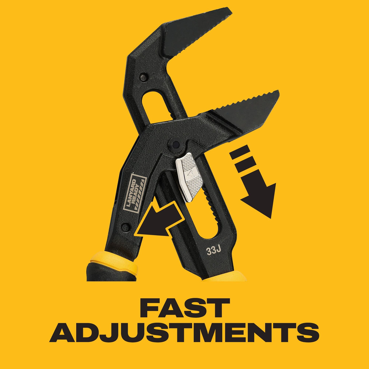 DEWALT DWHT82824 Slidelock Plier 8 in. and 10 in. V-Jaw (2-PK) - feature callout