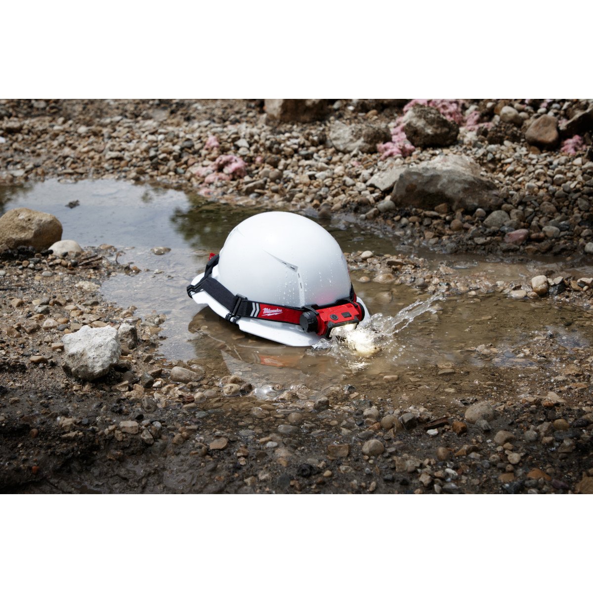 Milwaukee 2163-21 REDLITHIUM™ USB Hard Hat Headlamp - in use