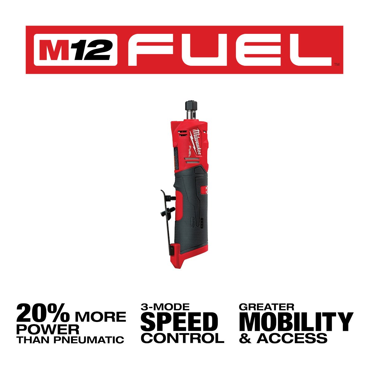 Milwaukee 2486-20 M12 FUEL™ Straight Die Grinder - feature callout