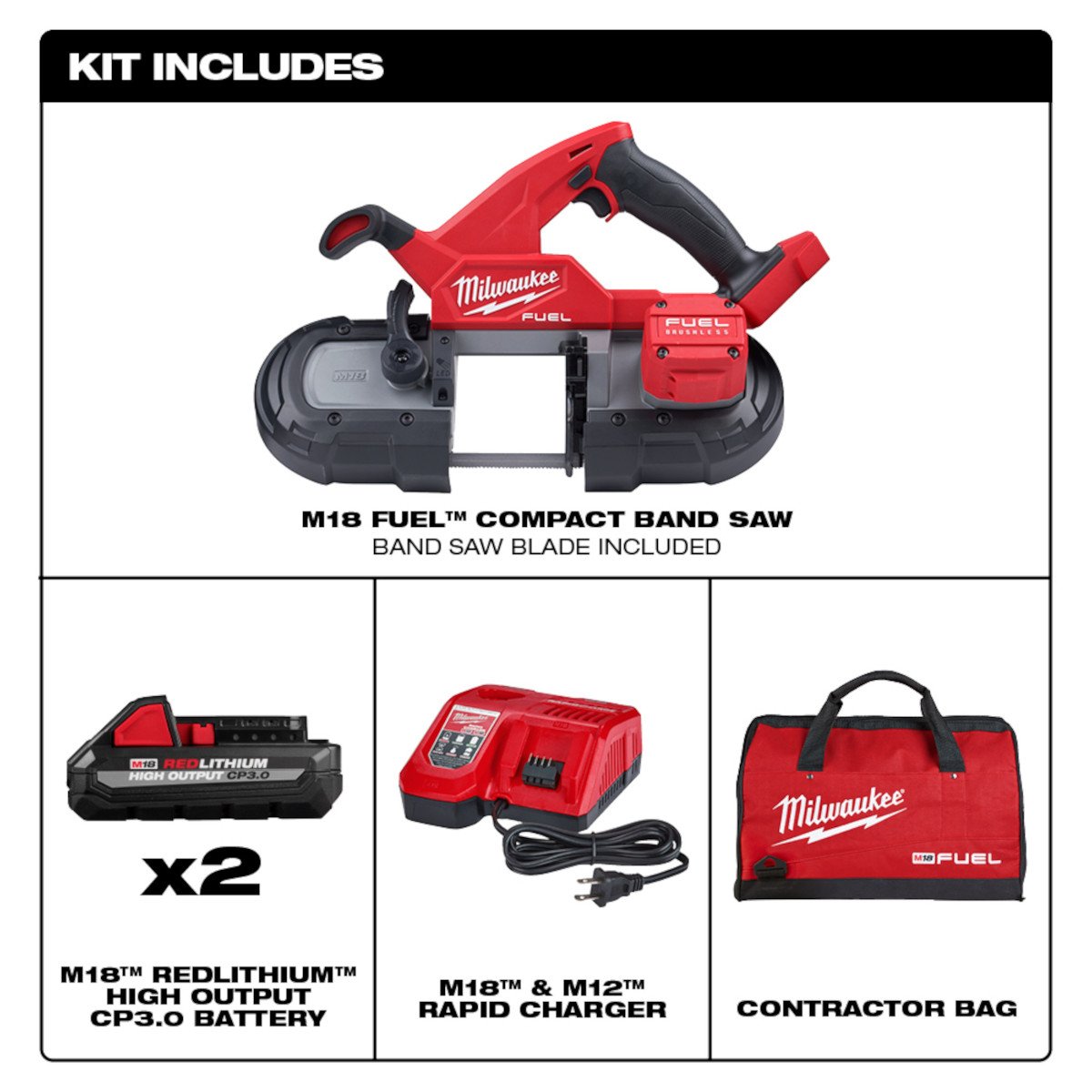 Milwaukee 2829-22 M18 FUEL™ Compact Band Saw Kit - feature callout