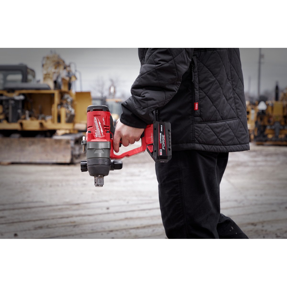 Milwaukee 2867-22 M18 FUEL™ 1" High Torque Impact Wrench w/ ONE-KEY™ Kit - in use