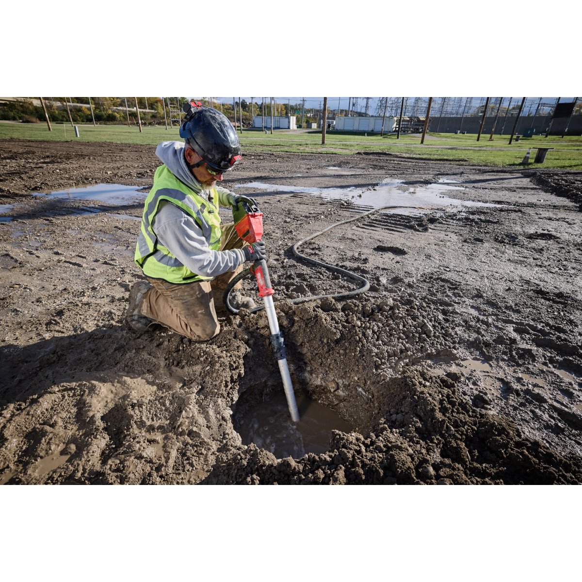 Milwaukee 2940-20 M18™ Brushless Stick Transfer Pump - in use