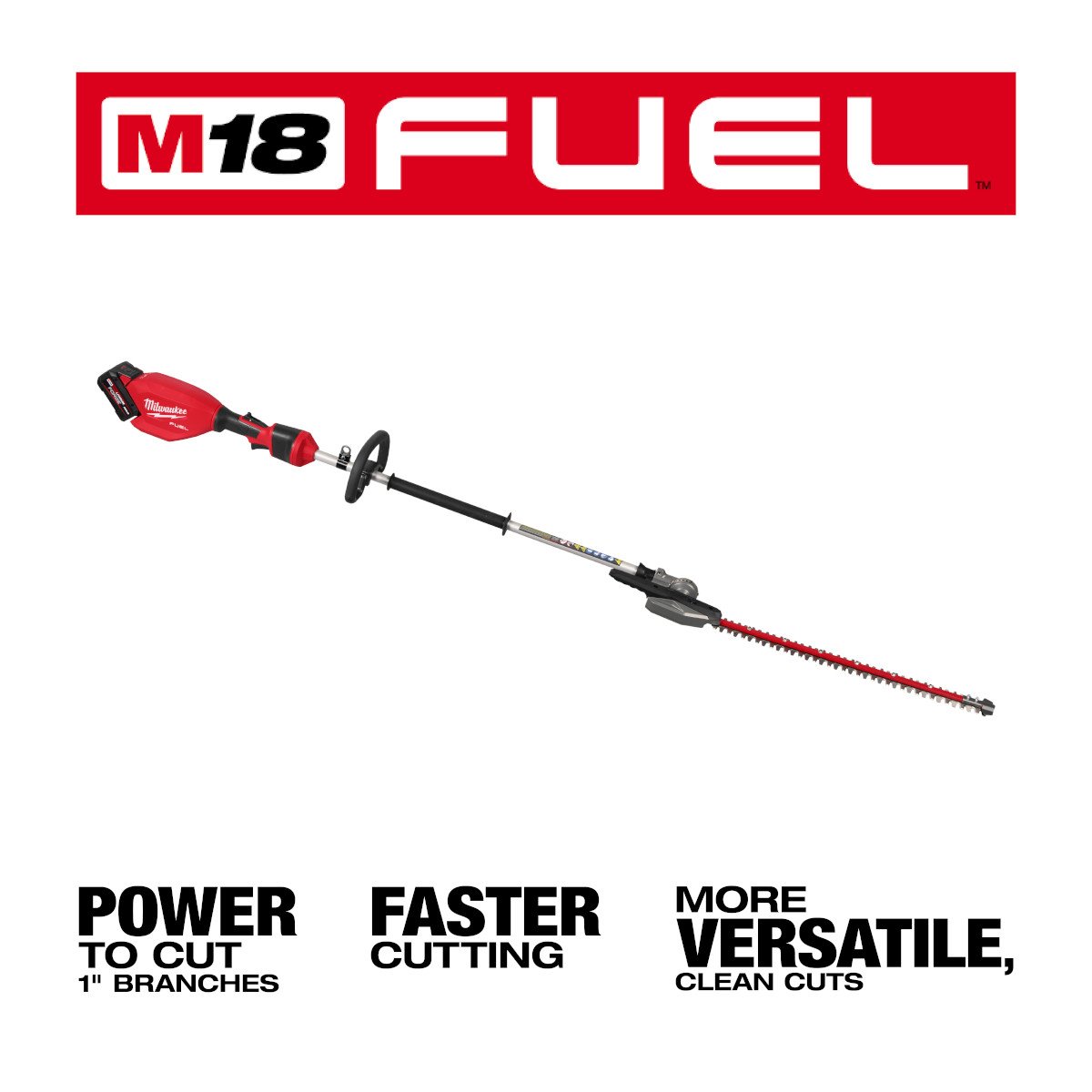 Milwaukee 3012-21 M18 FUEL™ Pole Articulating Hedge Trimmer Kit - feature callout