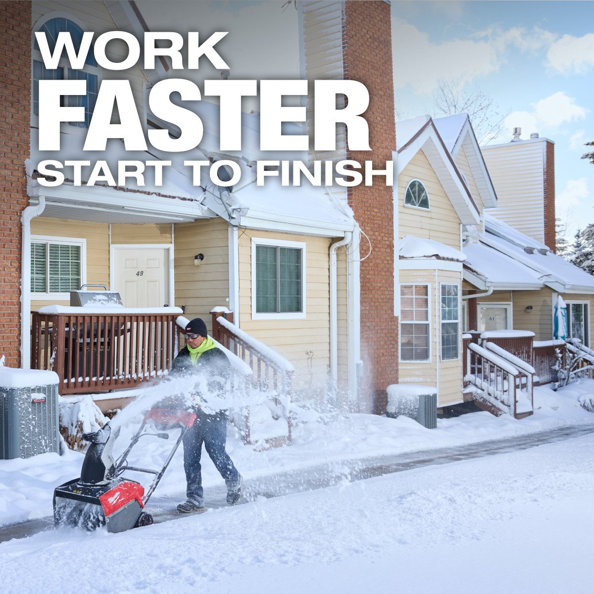Milwaukee 3036-22HD M18 FUEL™ 21" Auger Propelled Dual Battery Single Stage Snow Blower Kit - feature callout