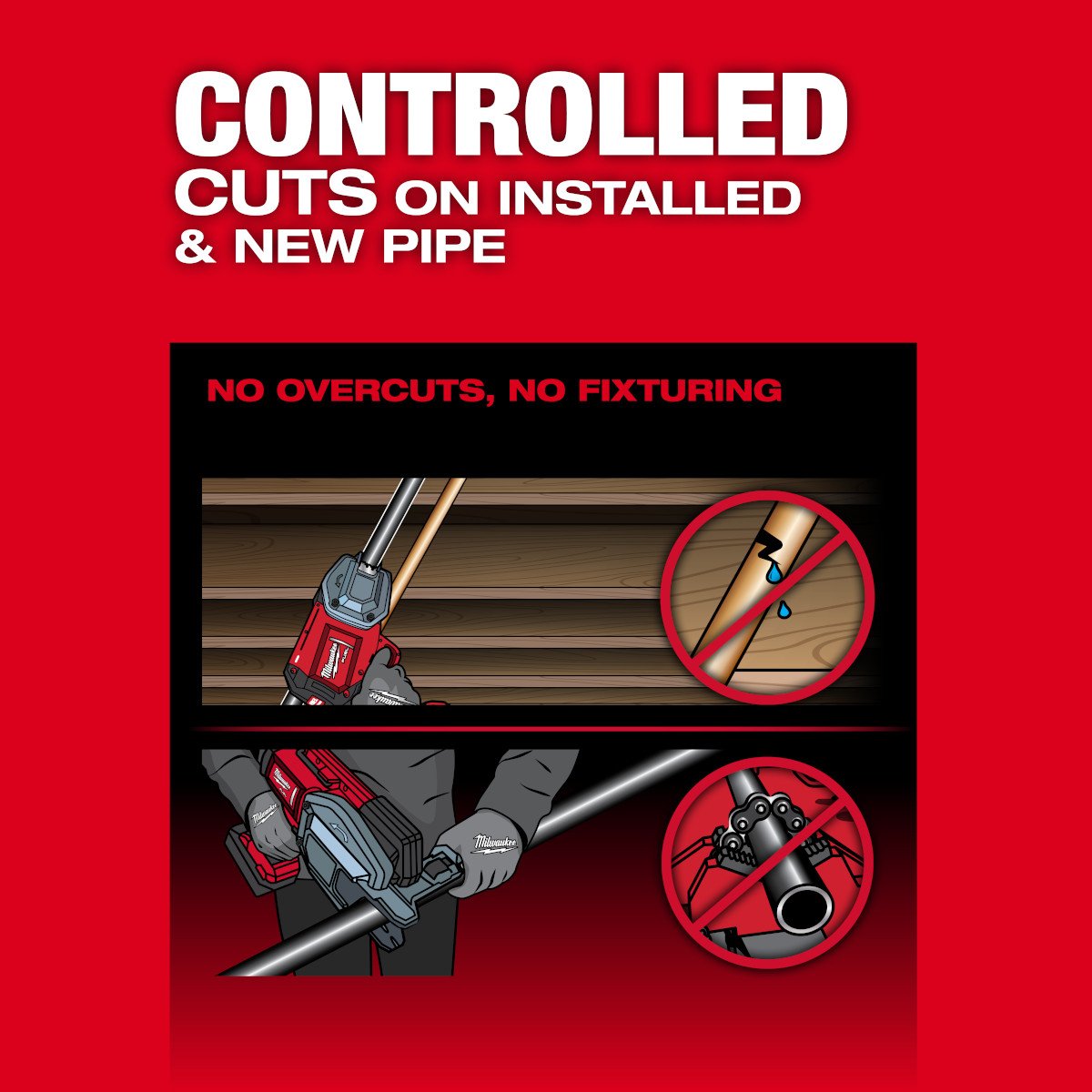 Milwaukee 3469-20 M18 FUEL™ ½”-1” Steel Pipe Cutter - feature callout