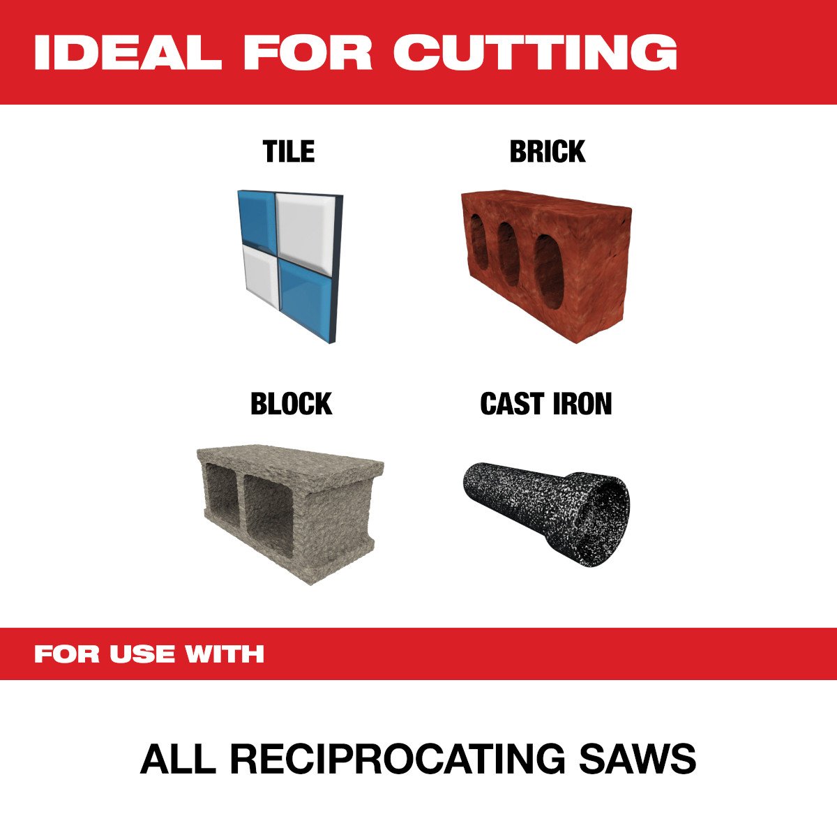 Milwaukee 48-00-1440 SAWZALL™ THE TORCH™ Diamond Grit Blade 6" - feature callout
