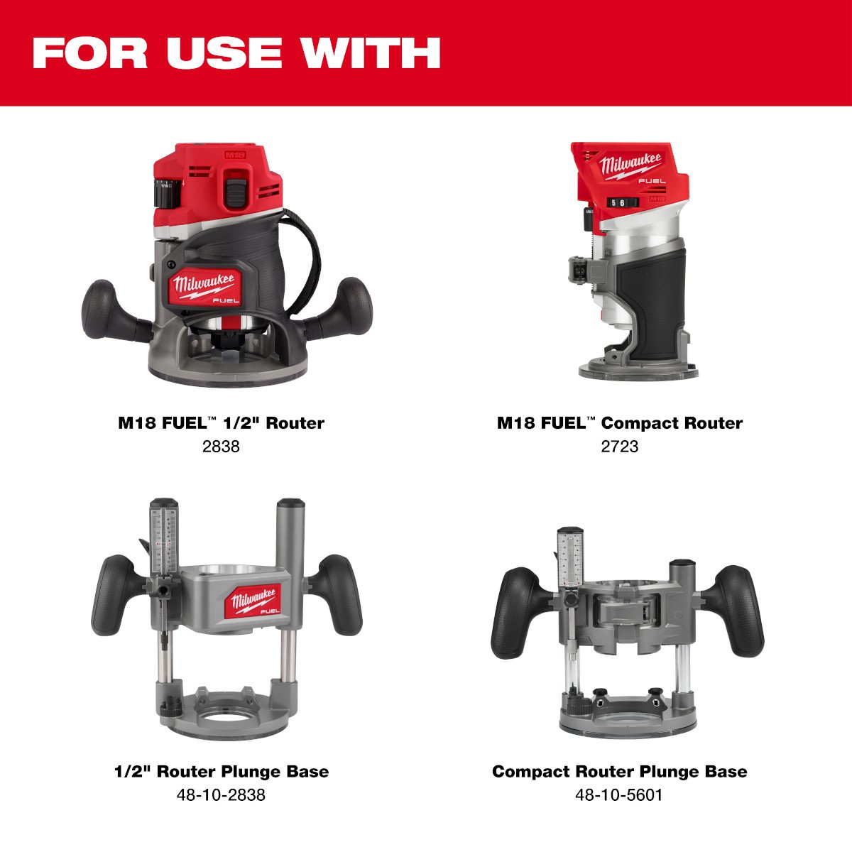 Milwaukee 48-11-2838 Router Guide Rail Adapter - feature callout