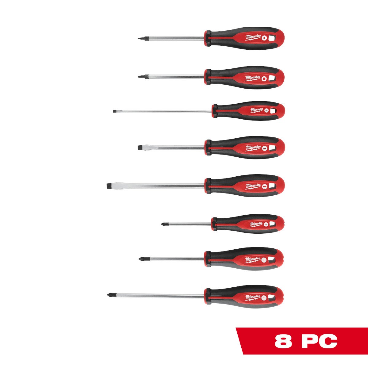 Milwaukee 48-22-2718 8pc Screwdriver Kit w/ Square - feature callout