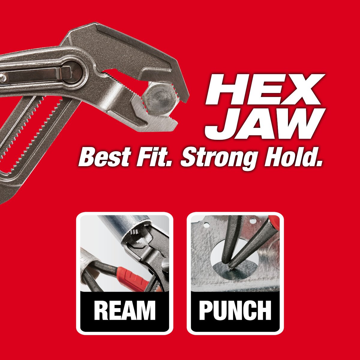 Milwaukee 48-22-6212 12 in. Hex-Jaw Pliers - feature callout