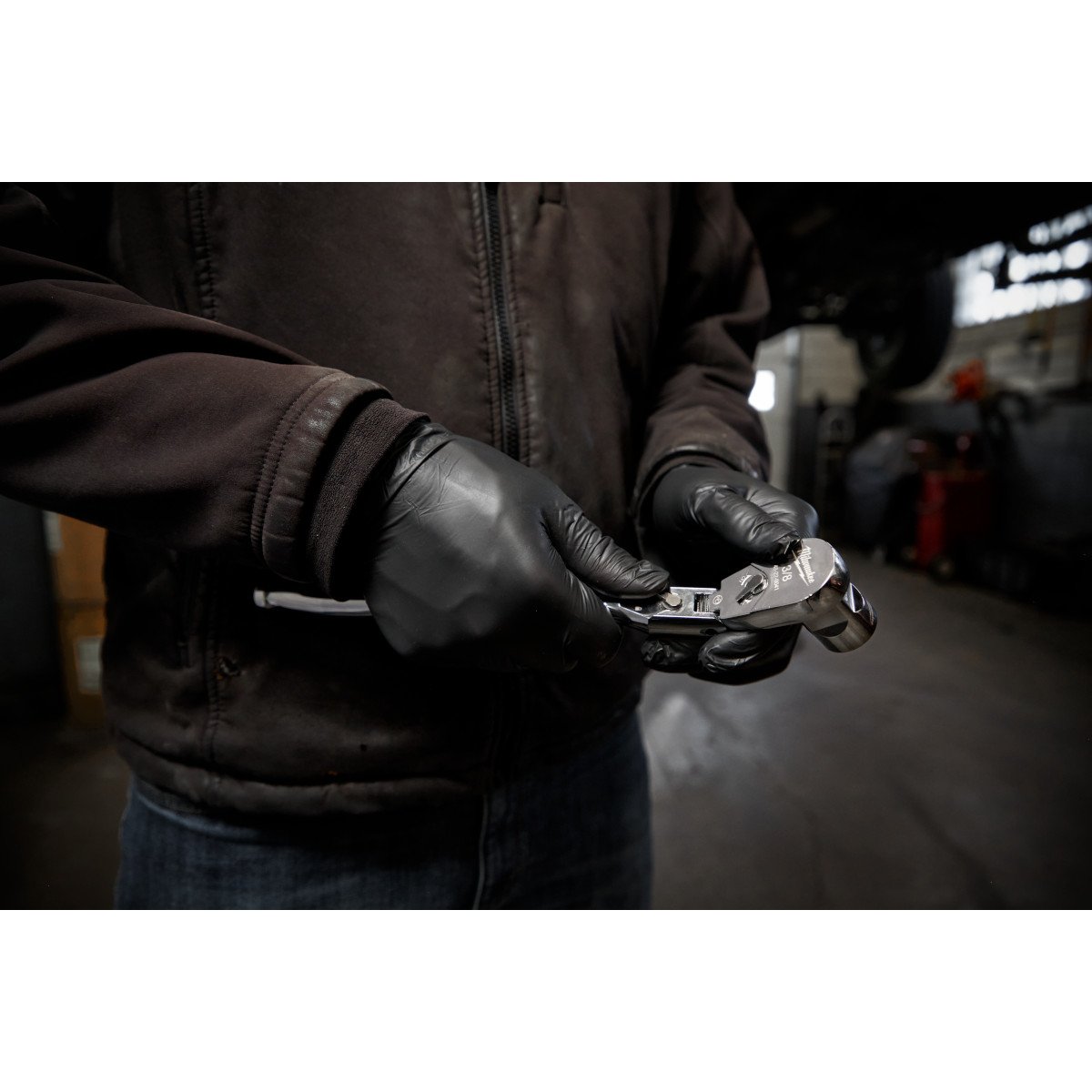 Milwaukee 48-22-9041 3/8" Drive 12" Flex Head Ratchet - in use
