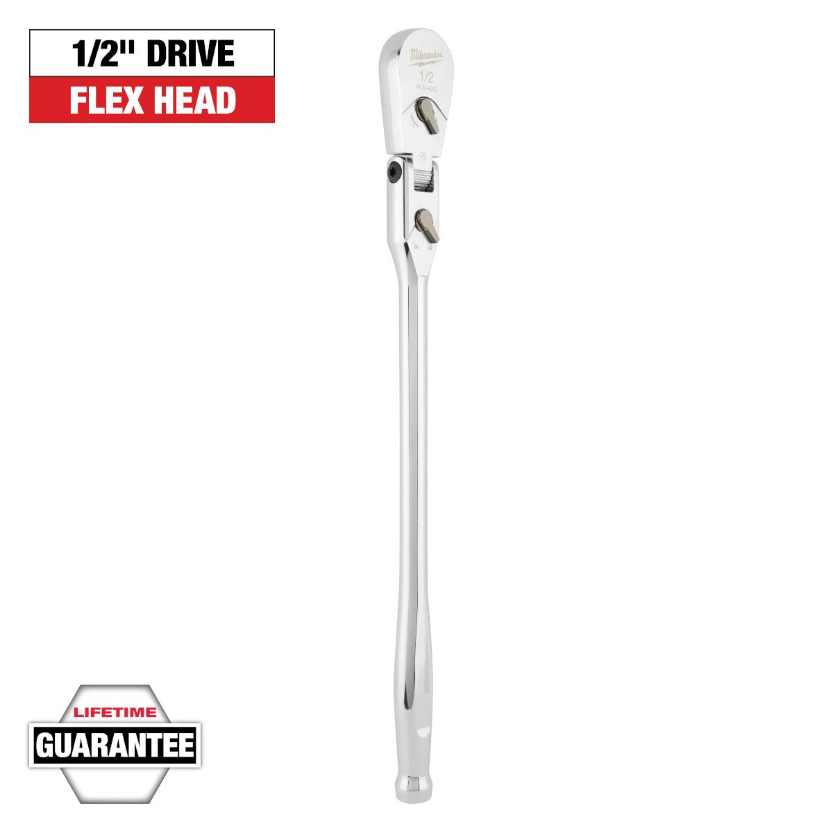 Milwaukee 48-22-9052 1/2" Drive 18" Flex Head Ratchet - feature callout