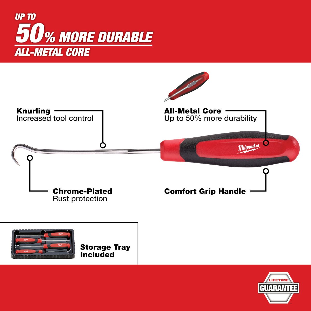 Milwaukee 48-22-9215 4pc Hook & Pick Set - feature callout