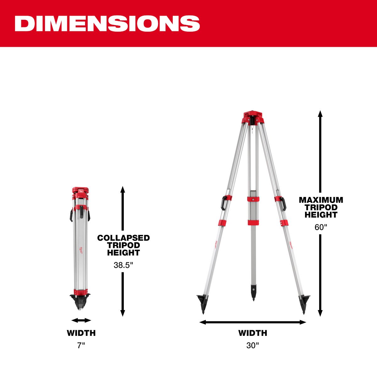 Milwaukee 48-35-3700 Rotary Laser Tripod - feature callout