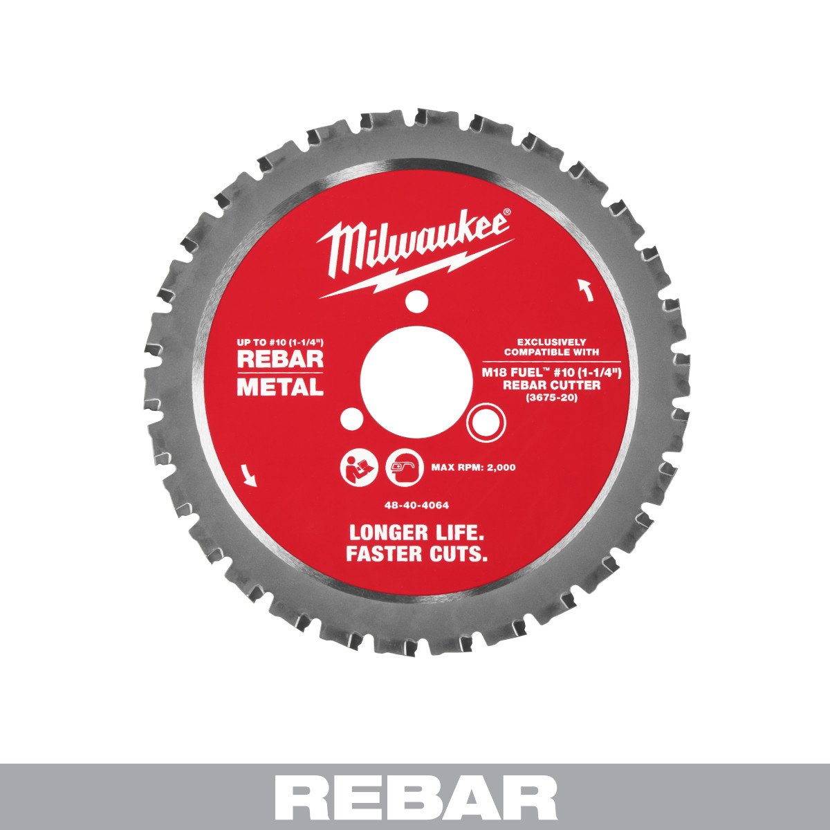 Milwaukee 48-40-4064 #10 (1-1/4”) Rebar Cutting Blade - feature callout