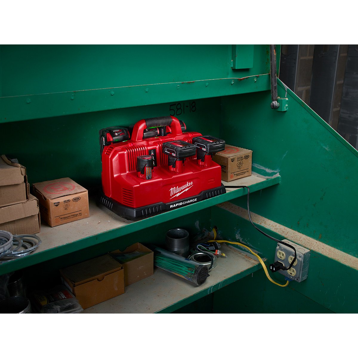 Milwaukee 48-59-1807 M18™ & M12™ Rapid Charge Station - in use
