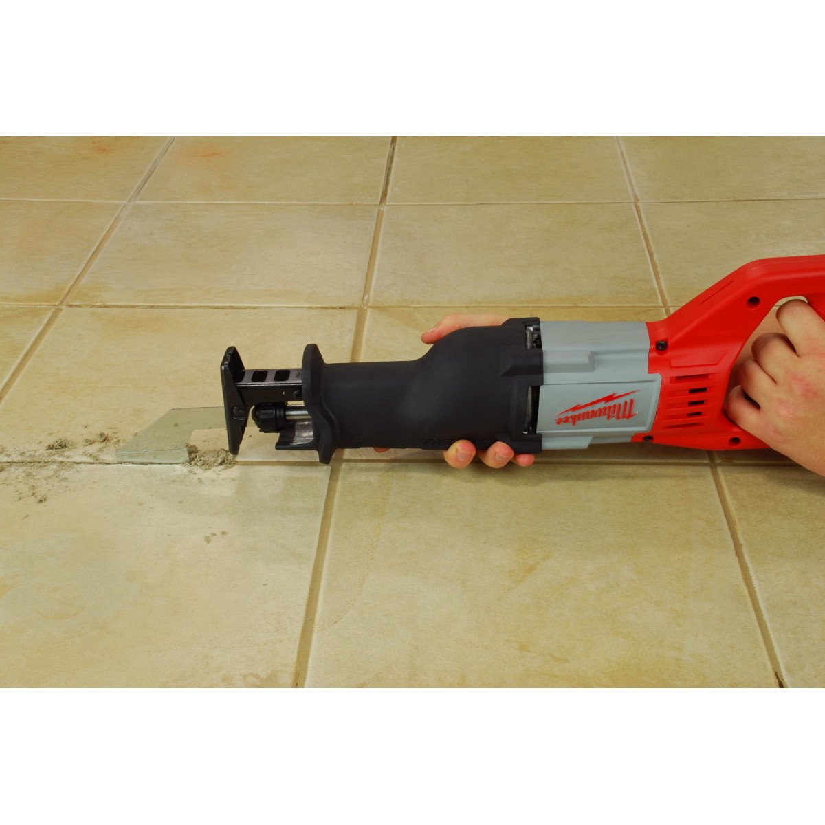 Milwaukee 49-00-5450 Grout Removal Tool - in use