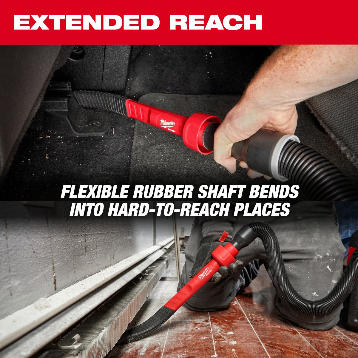 Milwaukee 49-90-2030 AIR-TIP™ Flexible Long Reach Crevice Tool - feature callout