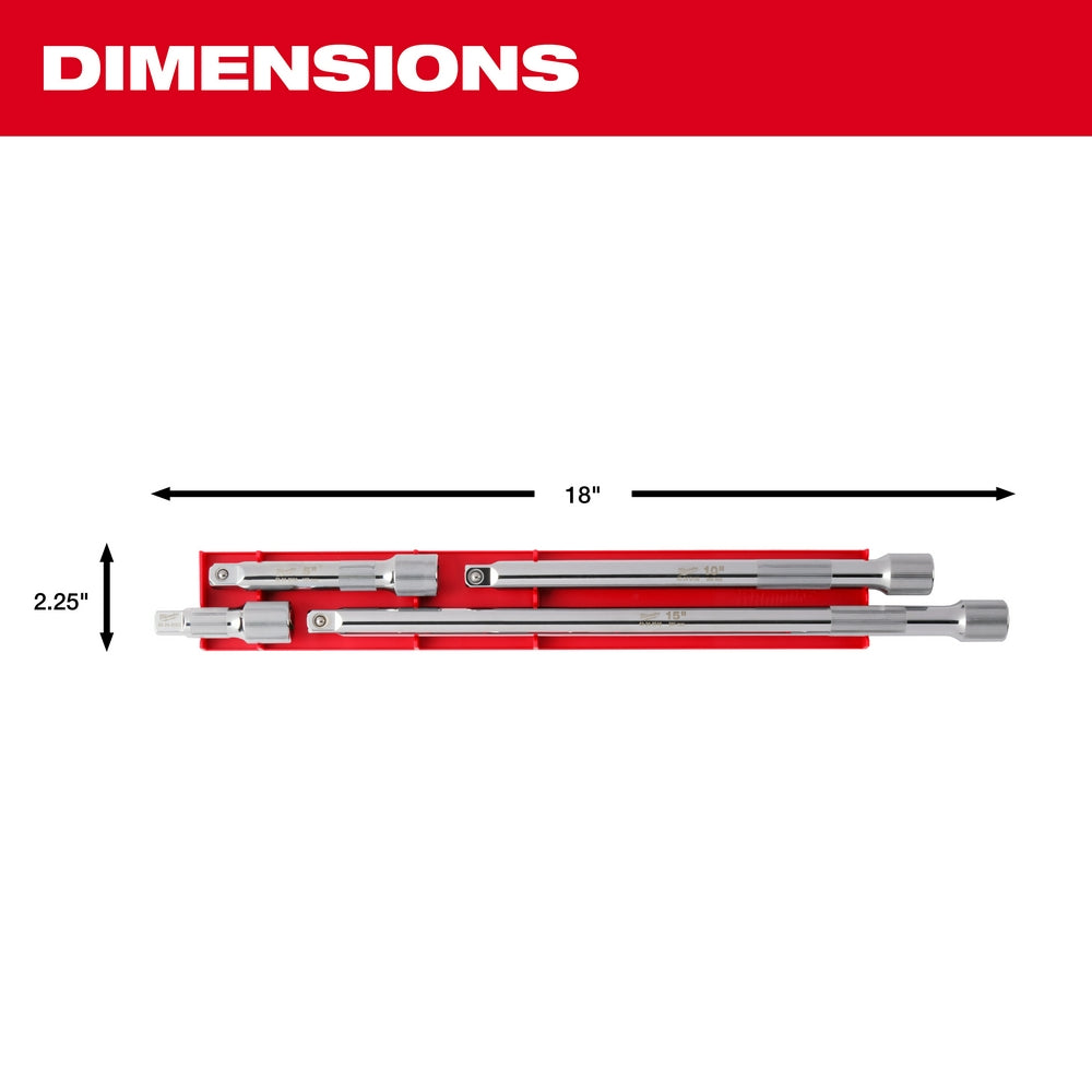 Milwaukee 48-22-9342 - 4pc 1/2” Drive Extension Set