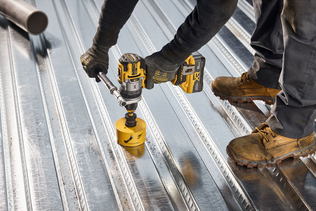 DEWALT DCD1007B 20V MAX XR 1/2 in. Brushless Cordless 3-Speed Hammer Drill (Tool Only) - in use