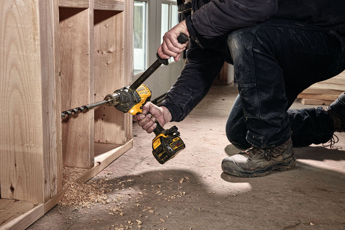 DEWALT DCD130T1 60V MAX* MIXER/DRILL WITH E-CLUTCH® SYSTEM Kit - in use