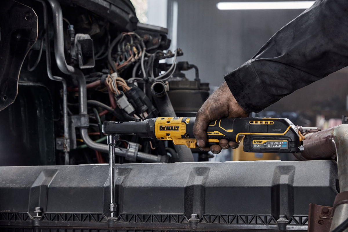 DEWALT DCF510B 20V MAX XTREME Cordless Brushless 3/8 in & 1/2 in Ratcheting Wrench - in use