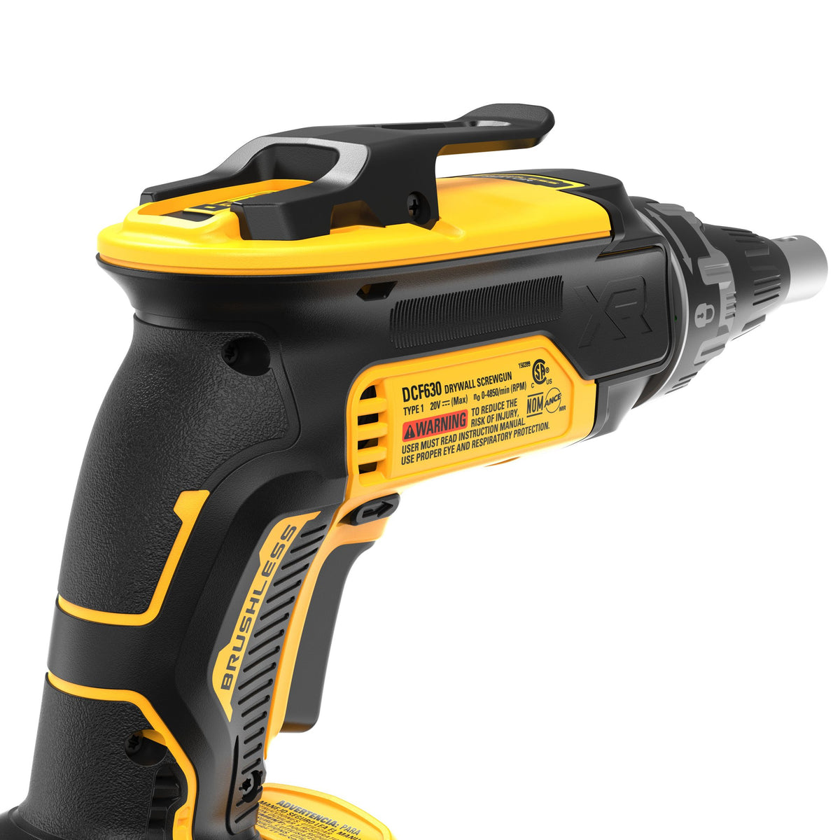 DEWALT DCF630B 20V MAX XR Brushless Drywall Screwgun (Tool Only) - detail close-up