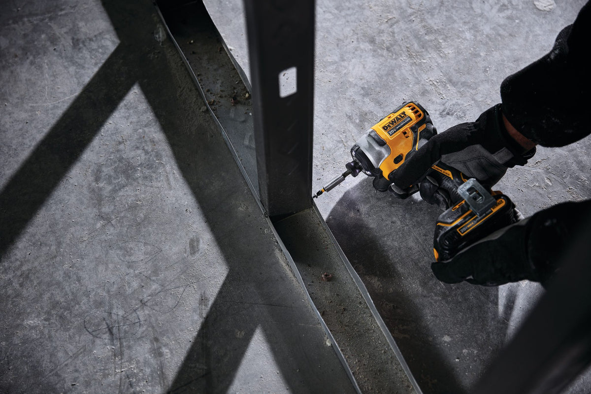 DEWALT DCF809B 20V MAX* ATOMIC Cordless Brushless 1/4 in Impact Driver Drill - in use